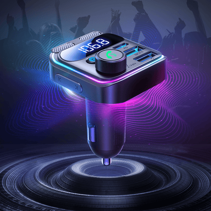 VCTparts Bluetooth Muziek FM Transmitter Pro Handsfree Bellen met BassBooster USB - C & 2x USB - A Lader Zwart VCTparts 2