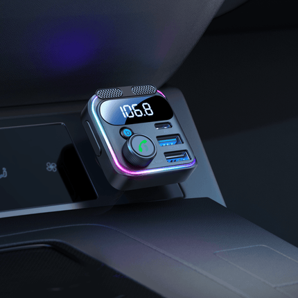 VCTparts Bluetooth Muziek FM Transmitter Pro Handsfree Bellen met BassBooster USB - C & 2x USB - A Lader Zwart VCTparts 3