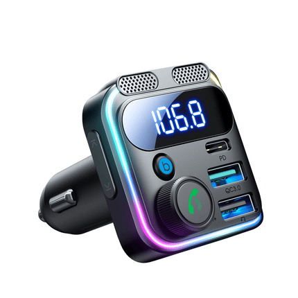 VCTparts Bluetooth Muziek FM Transmitter Pro Handsfree Bellen met BassBooster USB - C & 2x USB - A Lader Zwart VCTparts 10