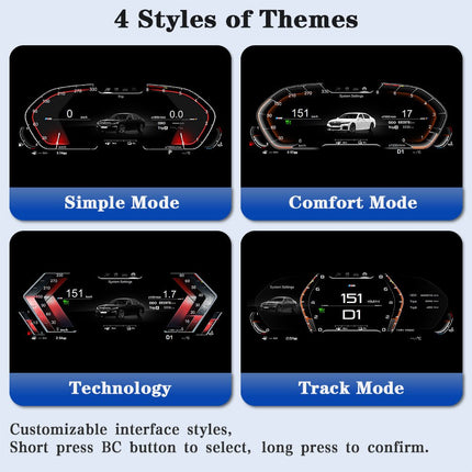 BMW 1 en 2 Serie F - Serie 11″ LCD Digitale Cockpit Dashboard Paneel 1920×720 Voor F20 F52 F22 X1 F48 F49 X2 F39 F45 Instrumentenpaneel Virtuele Cockpit Snelheidsmeter Display Upgrade - VCTparts.nl