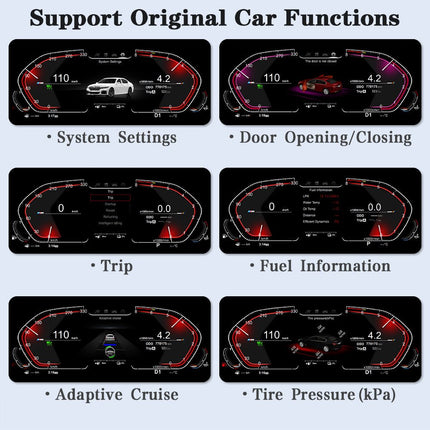 BMW 1 en 2 Serie F - Serie 11″ LCD Digitale Cockpit Dashboard Paneel 1920×720 Voor F20 F52 F22 X1 F48 F49 X2 F39 F45 Instrumentenpaneel Virtuele Cockpit Snelheidsmeter Display Upgrade - VCTparts.nl