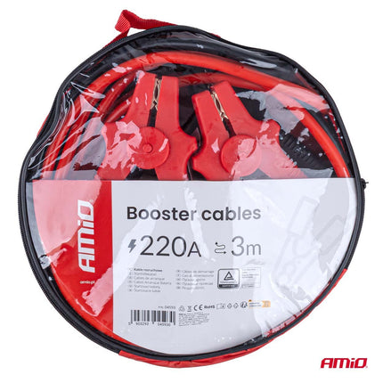 Booster Cables 220A 3m TÜV – Professionele Startkabels voor 12V Voertuigen - VCTparts.nl