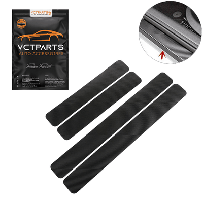 Carbon Fiber Deur Instaplijst Sticker - Wrap Folie Kras Bescherming (Set van 4 stuks)
