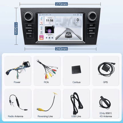 CarPlay &amp; Android Auto Multimedia Speler 8.9 Inch voor BMW 3 Serie (E90, E91, E92, E93) 2006–2012 – GPS Navigatie &amp; Touchscreen – Inbouwen / Inbouwservice / Installatie - VCTparts.nl