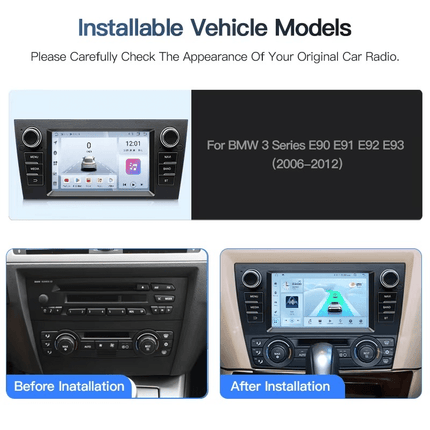 CarPlay &amp; Android Auto Multimedia Speler 8.9 Inch voor BMW 3 Serie (E90, E91, E92, E93) 2006–2012 – GPS Navigatie &amp; Touchscreen – Inbouwen / Inbouwservice / Installatie - VCTparts.nl