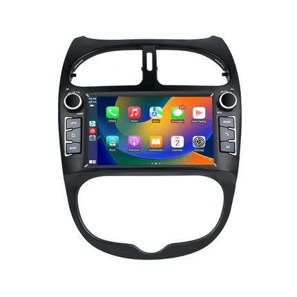 CarPlay & Android Auto 7 Inch Radio voor Peugeot 206, 206CC, 206SW (2000–2008) – 2DIN Multimedia Scherm met GPS Navigatie – Inbouwen / Inbouwservice / Installatie - VCTparts.nl