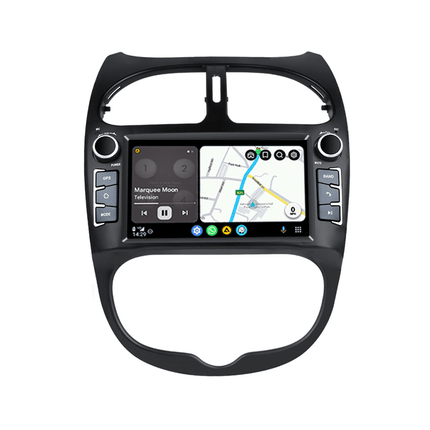CarPlay & Android Auto 7 Inch Radio voor Peugeot 206, 206CC, 206SW (2000–2008) – 2DIN Multimedia Scherm met GPS Navigatie – Inbouwen / Inbouwservice / Installatie - VCTparts.nl