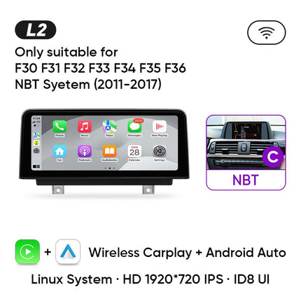 CarPlay & Android Auto Draadloos Scherm voor BMW 3 Serie (F30, F31) & 4 Serie (F32, F33, F34, F36) – NBT Multimedia Display, GPS Navigatie & Touchscreen – Inbouwen / Inbouwservice / Installatie - VCTparts.nl