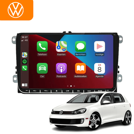 CarPlay & Android Auto Radio voor VW Golf 5/6, Polo, Jetta, Passat, Touran, Tiguan, Leon, Octavia, Sharan – GPS Navigatie & Touchscreen – Inbouwen / Inbouwservice / Installatie - VCTparts.nl