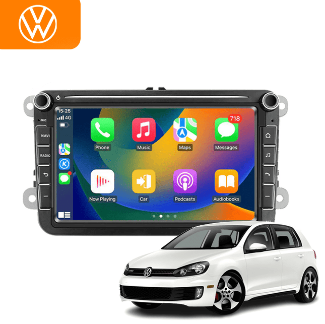 CarPlay & Android Auto Radio voor VW Golf 5/6, Polo, Jetta, Passat, Touran, Tiguan, Leon, Octavia, Sharan – GPS Navigatie & Touchscreen – Inbouwen / Inbouwservice / Installatie - VCTparts.nl
