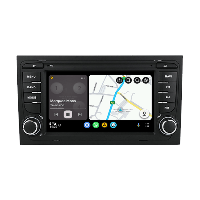 CarPlay & Android Auto Scherm voor Audi A4 B6/B7, S4, RS4 (2000–2008) – Draadloos Multimedia Display, GPS Navigatie & Touchscreen – Inbouwen / Inbouwservice / Installatie - VCTparts.nl