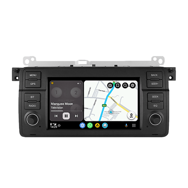 CarPlay & Android Auto Scherm voor BMW 3 Serie E46 (1998–2006) – Draadloos Multimedia Display, GPS Navigatie & Touchscreen – Inbouwen / Inbouwservice / Installatie - VCTparts.nl