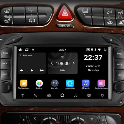 CarPlay & Android Auto Scherm voor Mercedes - Benz C - Klasse W203, CLK W209, G - Klasse W463, Viano/Vito W639 (1998–2006) – Draadloos Multimedia Touchscreen, GPS Navigatie – Inbouwen / Inbouwservice / Installatie - VCTparts.nl
