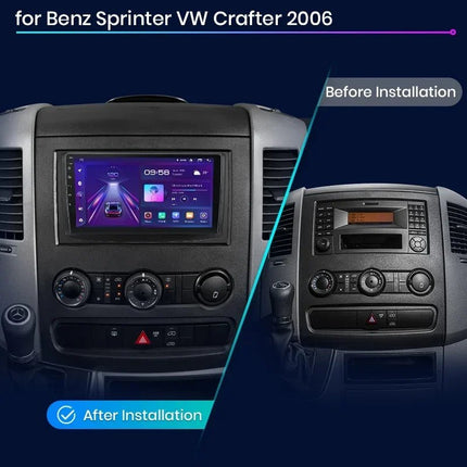 CarPlay & Android Auto Scherm voor Mercedes Benz Sprinter, Volkswagen Crafter (2006) – Draadloos Multimedia Touchscreen, GPS Navigatie – Inbouwen / Inbouwservice / Installatie - VCTparts.nl