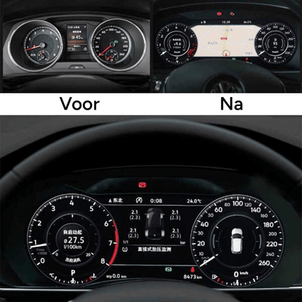 CarPlay en Android Auto Digitale Virtuele Cockpit Instrument Gauge Cluster Snelheidsmeter Voor VW PASSAT CC B7 B8 GOLF 6 7 MK7 Tiguan Scirocco Jetta T6 Sharan - VCTparts.nl