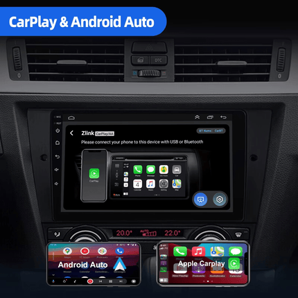 CarPlay en Android Auto Multimedia Speler 8.9 Inch voor BMW 3 Serie (E90, E91, E92, E93) 2006–2012 – GPS Navigatie en Touchscreen – Inbouwen / Inbouwservice / Installatie - VCTparts.nl