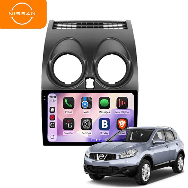 CarPlay en Android Auto Multimedia Speler voor Nissan Qashqai 2006–2013 – GPS Navigatie en Touchscreen – Inbouwen / Inbouwservice / Installatie - VCTparts.nl