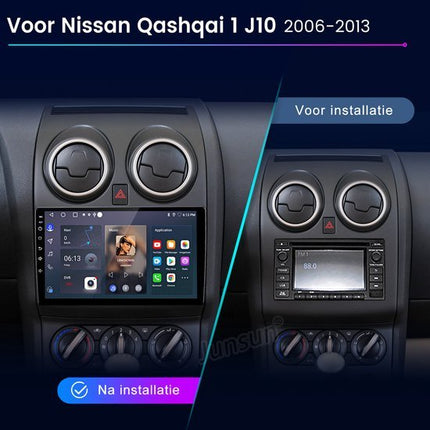 CarPlay en Android Auto Multimedia Speler voor Nissan Qashqai 2006–2013 – GPS Navigatie en Touchscreen – Inbouwen / Inbouwservice / Installatie - VCTparts.nl