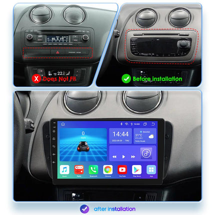 CarPlay en Android Auto Multimedia Speler voor SEAT Ibiza 2008–2014 – GPS Navigatie en Touchscreen – Inbouwen / Inbouwservice / Installatie - VCTparts.nl