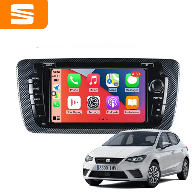 CarPlay en Android Auto Multimedia Speler voor SEAT Ibiza 2008–2014 – GPS Navigatie en Touchscreen – Inbouwen / Inbouwservice / Installatie - VCTparts.nl
