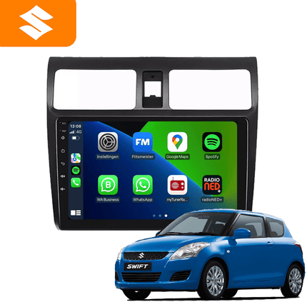 CarPlay en Android Auto Multimedia Speler voor Suzuki Swift 2004–2010 – GPS Navigatie en Touchscreen – Inbouwen / Inbouwservice / Installatie - VCTparts.nl