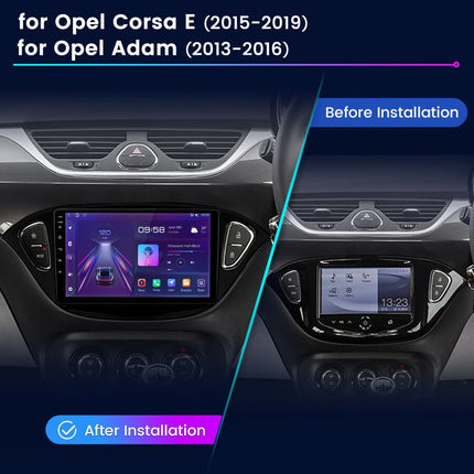 CarPlay en Android Auto Radio 9 Inch voor Opel Corsa E en Opel Adam (2014–2019) – GPS Navigatie Touchscreen – Inbouwen / Inbouwservice / Installatie - VCTparts.nl