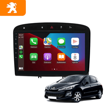 CarPlay en Android Auto Radio 9 Inch voor Peugeot 308/408 (2007–2015) – GPS Navigatie Touchscreen – Inbouwen / Inbouwservice / Installatie - VCTparts.nl