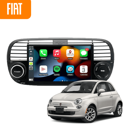VCTparts CarPlay en Android Auto Scherm Zwart voor Fiat 500 (2007–2015) – Draadloos Multimedia Touchscreen, GPS Navigatie – Inbouwen / Inbouwservice / Installatie Ainavi 1