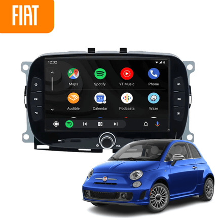 CarPlay en Android Auto Scherm Zwart voor Fiat 500 (2016–2019) – Draadloos Multimedia Touchscreen, GPS Navigatie – Inbouwen / Inbouwservice / Installatie - VCTparts.nl