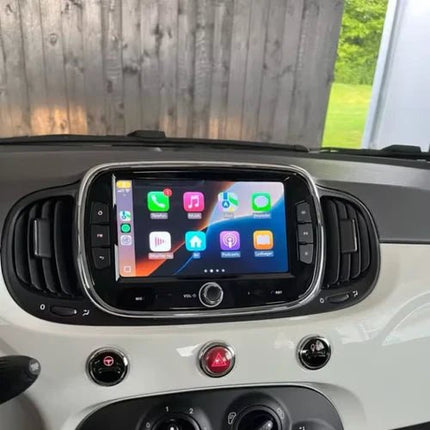 CarPlay en Android Auto Scherm Zwart voor Fiat 500 (2016–2019) – Draadloos Multimedia Touchscreen, GPS Navigatie – Inbouwen / Inbouwservice / Installatie - VCTparts.nl