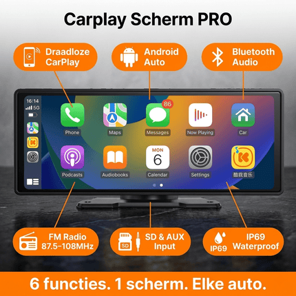 VCTparts Navigatiesysteem Smart Touchscreen 10 inch - Draadloos Apple CarPlay en Android Auto Auto Multimedia Scherm NORGOS 9