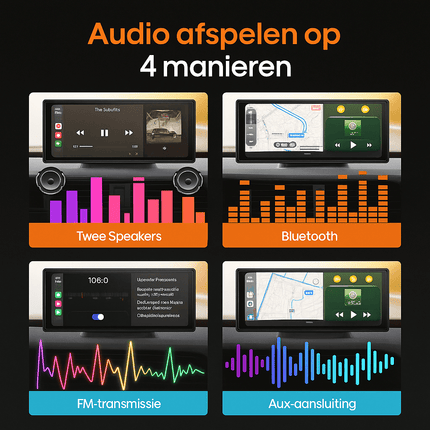Carplay Scherm PRO - Geschikt voor Apple & Android - 10.26 Inch - Navigatiesysteem Auto - Draadloos - Touchscreen - Universeel - Multimedia Autoradio - VCTparts.nl