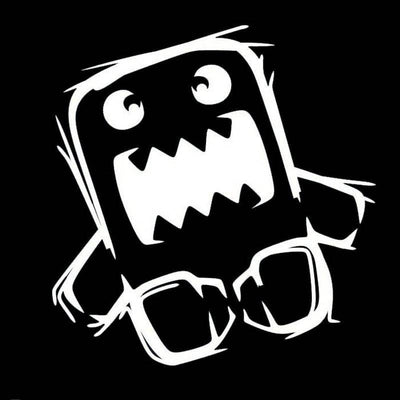 Cartoon JDM Sticker Domo Kun Wit Zilver Reflecterend Tuning Decal Japanese Drift