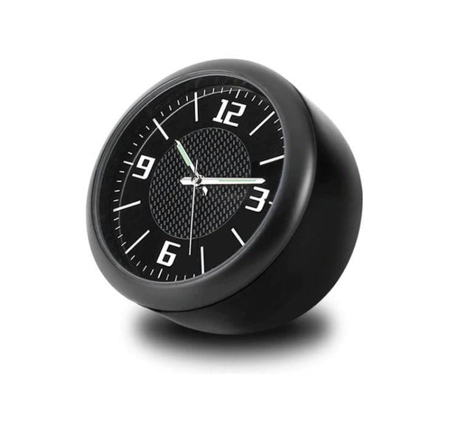 Chique Auto Klokje Opplakbaar en Clip - Dashboard Clock Tijd Zwart - VCTparts.nl