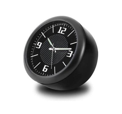 Chique Auto Klokje Opplakbaar en Clip - Dashboard Clock Tijd Zwart