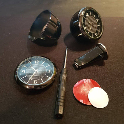VCTparts Chique Auto Klokje Opplakbaar en Clip - Dashboard Clock Tijd Zwart NORGOS 7