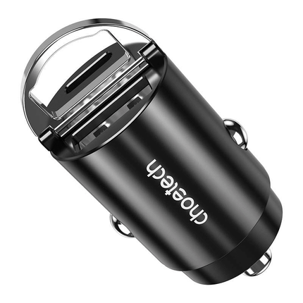 Choetech Choetech Autolader Telefoon 1x USBA, 1x USBC 30W PD 3.0 12/24V Zwart 7