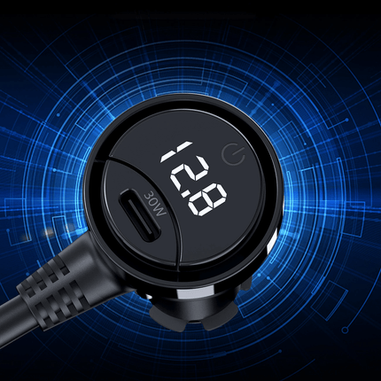 Choetech Choetech TC0021 Autolader met 2 USB - C Poorten 1 USB - A Poort en 3 Sigarettenaansteker Aansluitingen Zwart Hurtel 7