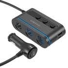 Choetech Choetech TC0021 Autolader met 2 USB - C Poorten 1 USB - A Poort en 3 Sigarettenaansteker Aansluitingen Zwart Hurtel 8