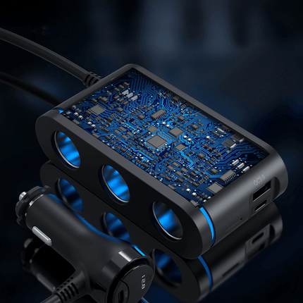 Choetech Choetech TC0021 Autolader met 2 USB - C Poorten 1 USB - A Poort en 3 Sigarettenaansteker Aansluitingen Zwart Hurtel 3