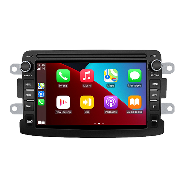 CarPlay & Android Auto Autoradio voor Dacia Logan, Dokker, Duster, Sandero, Lodgy en Renault Captur & Symbol – GPS Navigatie & Touchscreen – Inbouwen / Inbouwservice / Installatie