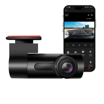 Dashcam Fullhd Auto Recorder 1CH WiFi Camera 1080p Beau angle Black Black