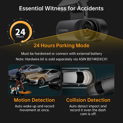 DDPAI DDPAI Dashcam 2K 1600P HD 1CH Wifi Video Recorder Zwart NORGOS 6