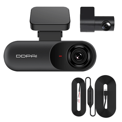 DDPAI Mola N3 Dashcam 2K 1600P 2CH HD Wifi Video Recorder + Continue Voeding Zwart