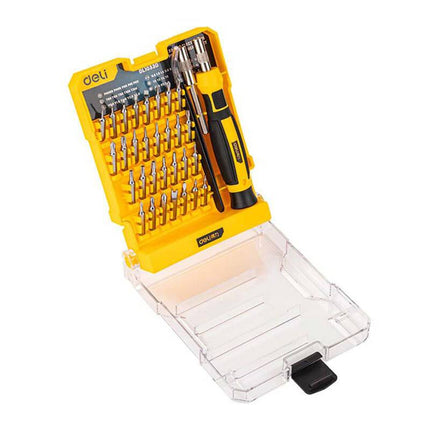 Deli Precisie Schroevendraaierset 33 - delig [Gereedschap - Tools EDL1033D] (Geel) - VCTparts.nl