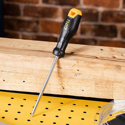 Deli Schroevendraaierset 6 - delig met Magneet [Gereedschap - Tools EDL620006] (Zwart en Geel) - VCTparts.nl