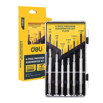 Deli Tools Précision tournevis 6 pièces EDL3206 (noir) [Outils - Deli]