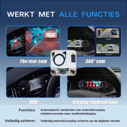 Digitale Virtuele Cockpit Instrument Cluster CarPlay en Android Auto 12.3 inch LCD - Voor VW Seat Ibiza PQ 2009 - 2014 6J generatie - VCTparts.nl