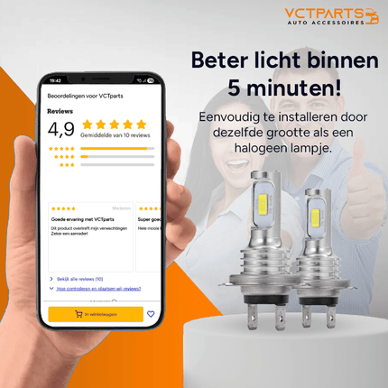VCTparts Dimlicht LED H7 12000K Blauwe Koplampen (set) – Extreem Blauw Autolicht voor Show & Styling – Xenonlook Koplampen met Unieke Kleuruitstraling NORGOS 8