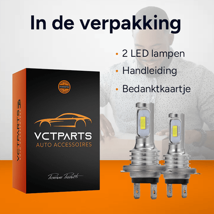 VCTparts Dimlicht LED H7 12000K Blauwe Koplampen (set) – Extreem Blauw Autolicht voor Show & Styling – Xenonlook Koplampen met Unieke Kleuruitstraling NORGOS 7